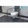 WC - Klappgriff freistehend für barrierefreies Bad 80 cm aus rostfreiem Edelstahl ⌀ 25 mm